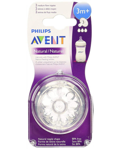 Picture of PHILIPS AVENT NATURAL NIPPLE  3M+  1*2