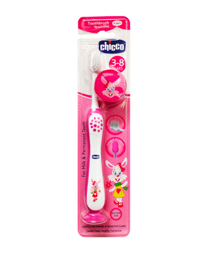 Picture of CHICCO TOOTH BRUSH 3-8 PINK