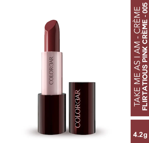 Picture of COLORBAR TAKE ME AS I AM VEGAN CREME LIPSTICK (FLIRTATIOUS PINK CREME 005)